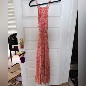 BEACHGOLD Pink and Yellow Floral Maxi Dress